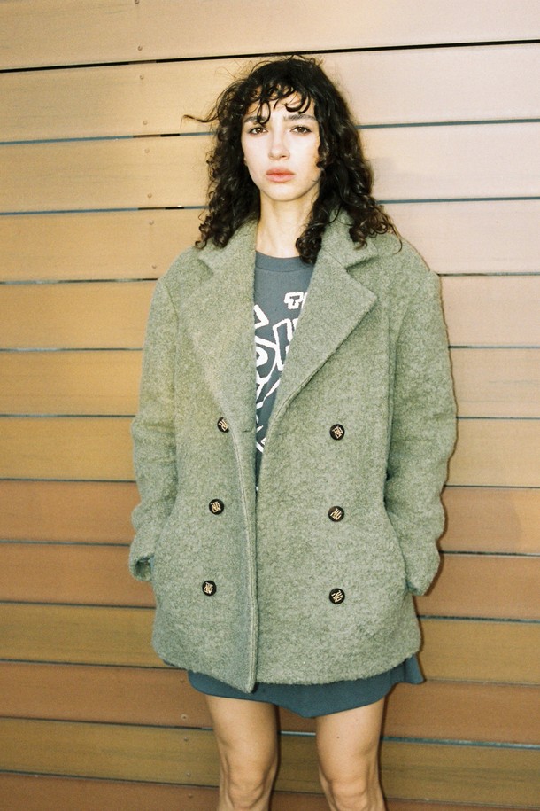 THE ASHLYNN - 코트 - YANA ALPACA BOUCLE DOUBLE COAT_KHAKI