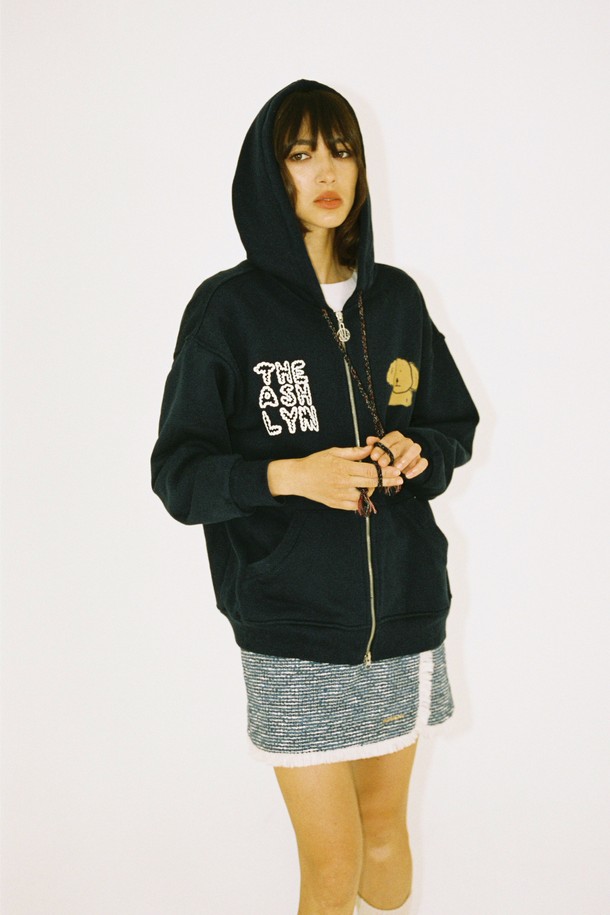 THE ASHLYNN - 후드 집업 - EVERYDAY PAM HOODIE ZIPUP_NAVY