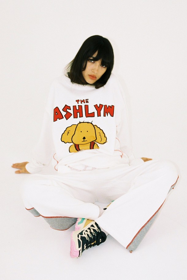 THE ASHLYNN - 롱/미디팬츠 - BONNIE SIDE COSTRAST SWEATPANTS_IVORY