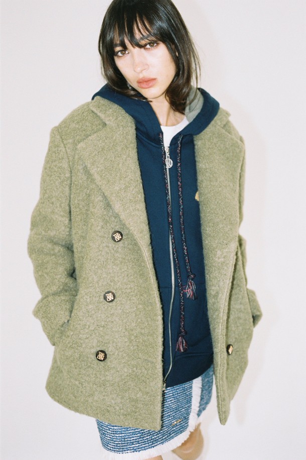 THE ASHLYNN - 코트 - YANA ALPACA BOUCLE DOUBLE COAT_KHAKI