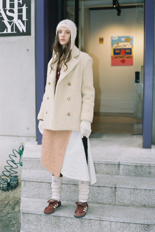 THE ASHLYNN - 코트 - YANA ALPACA BOUCLE DOUBLE COAT_BUTTER