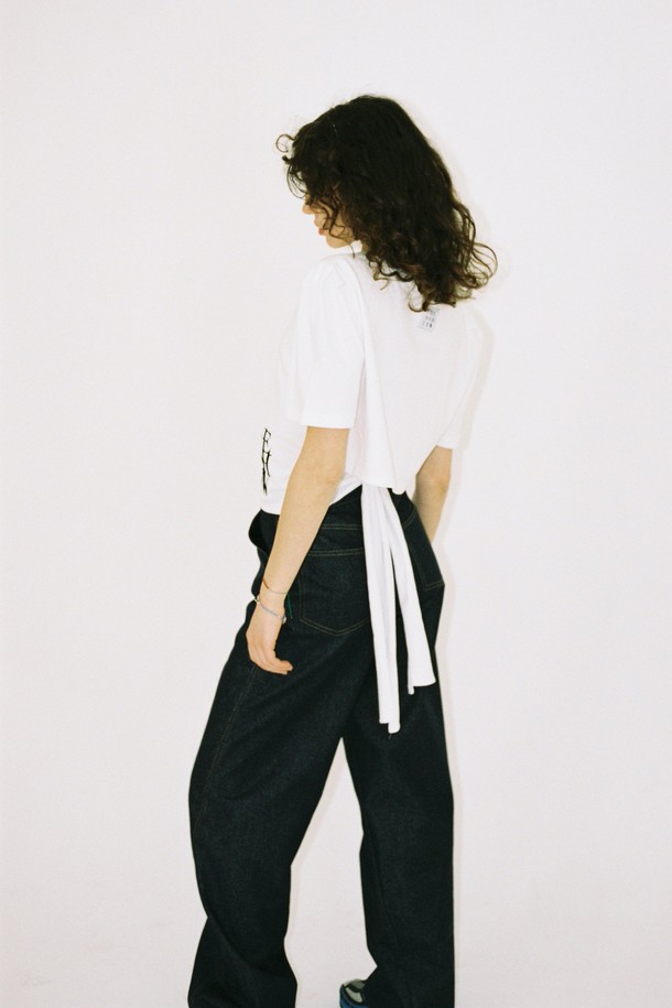 THE ASHLYNN - 반소매 티셔츠 - JANICE TIE BACK T SHIRT_WHITE