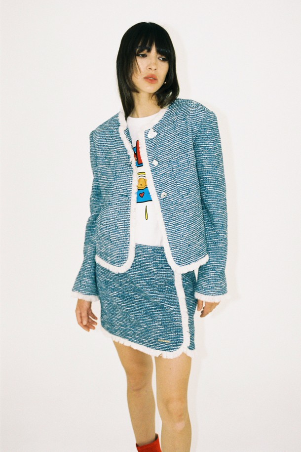 THE ASHLYNN - 자켓 - JENNIE TWEED JACKET_BLUE