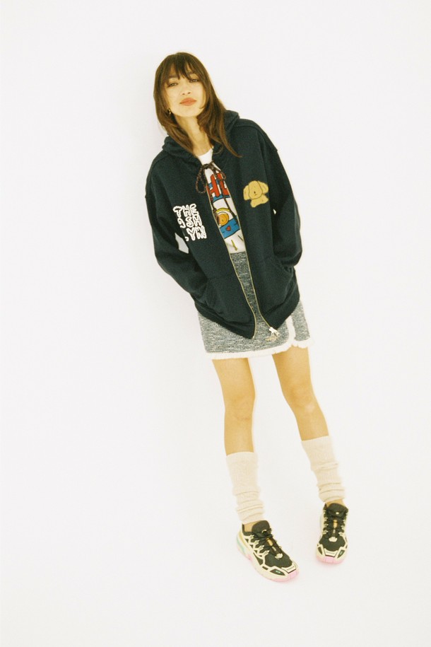 THE ASHLYNN - 후드 집업 - EVERYDAY PAM HOODIE ZIPUP_NAVY