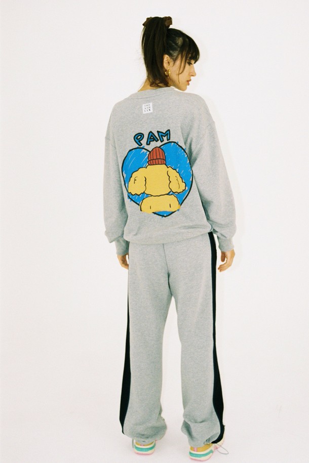 THE ASHLYNN - 롱/미디팬츠 - BONNIE SIDE COSTRAST SWEATPANTS_GREY