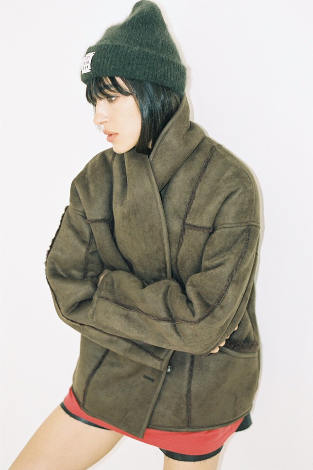 THE ASHLYNN - 코트 - KIARA WOOL SHEARLING JACKET_BROWN