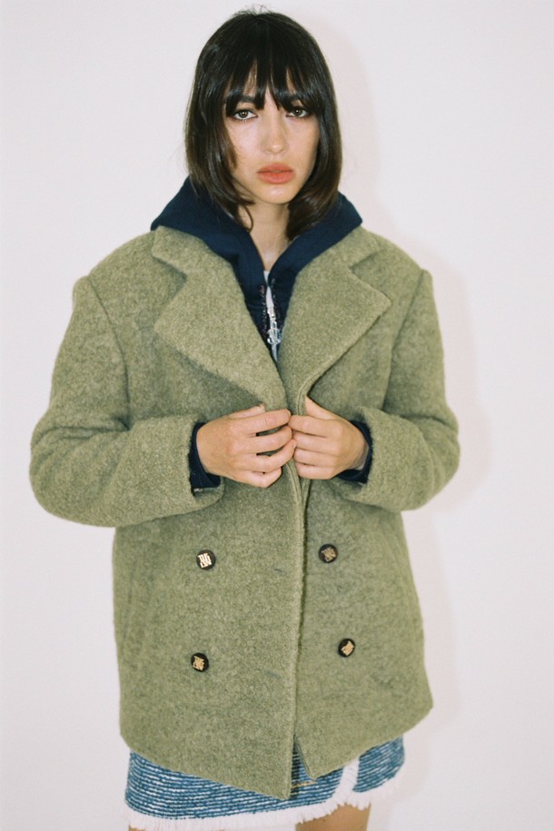 THE ASHLYNN - 코트 - YANA ALPACA BOUCLE DOUBLE COAT_KHAKI