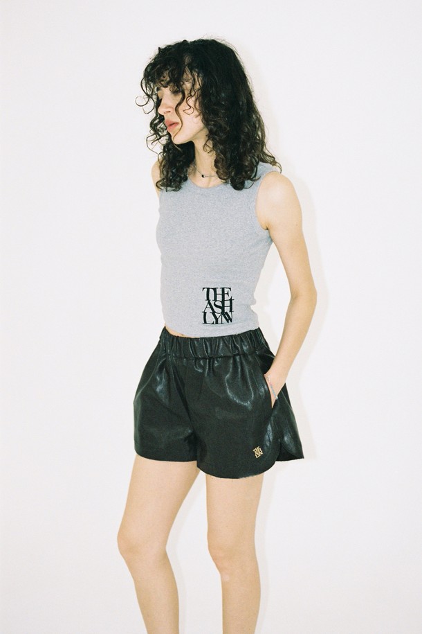 THE ASHLYNN - 쇼트팬츠 - GOLETA LEATHER SHORTS_BROWN (GOLD)