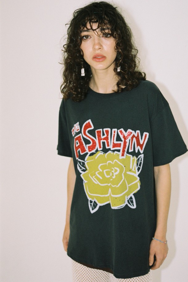 THE ASHLYNN - 반소매 티셔츠 - ROSEE GLITTER OVERSIZED T SHIRT_BLACK