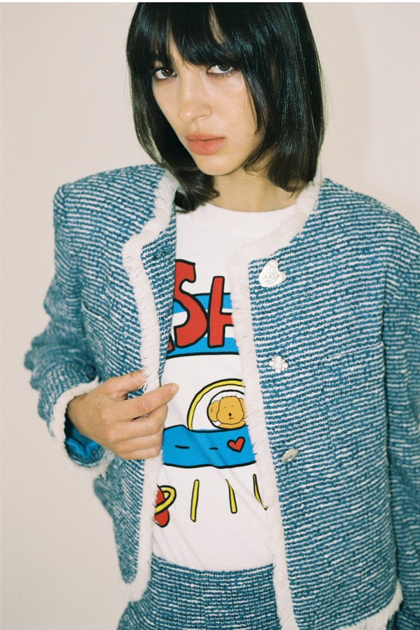 THE ASHLYNN - 자켓 - JENNIE TWEED JACKET_BLUE