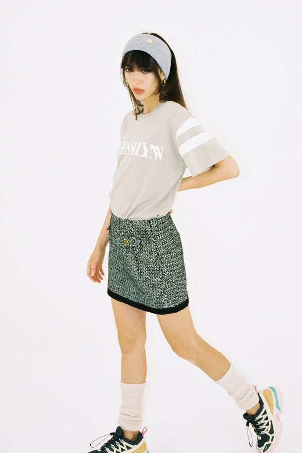 THE ASHLYNN - 반소매 티셔츠 - BASEBALL LOGO T SHIRT_LIGHT KHAKI