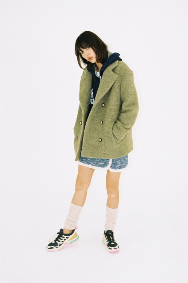 THE ASHLYNN - 코트 - YANA ALPACA BOUCLE DOUBLE COAT_KHAKI