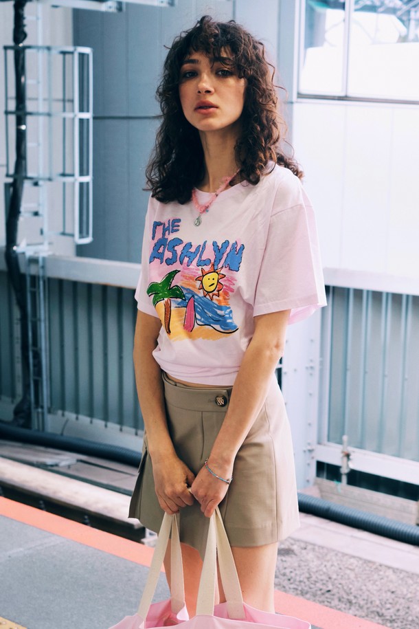 THE ASHLYNN - 반소매 티셔츠 - ISLANDER GRAPHIC T SHIRT_PINK