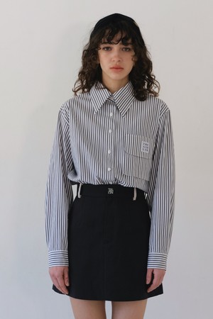 OCEAN OVERSIZED STRIPE SHIRT_BLACK