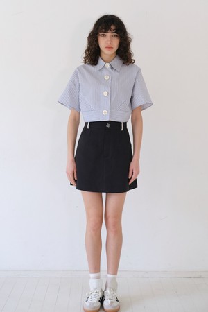 ELIA A LINE MINI SKIRT_BLACK