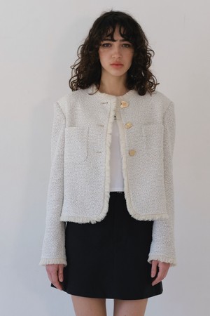 JENNIE TWEED JACKET_IVORY