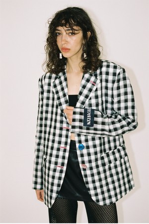 MANDY3 GINGHAM LINEN JACKET