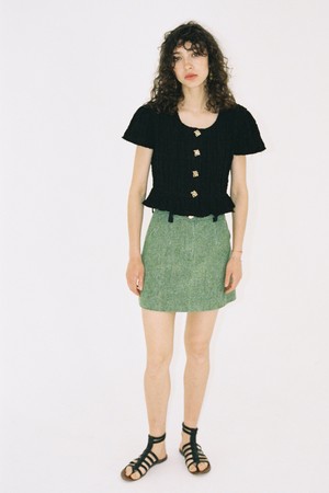 ELIA2 A LINE MINI SKIRT_GREEN