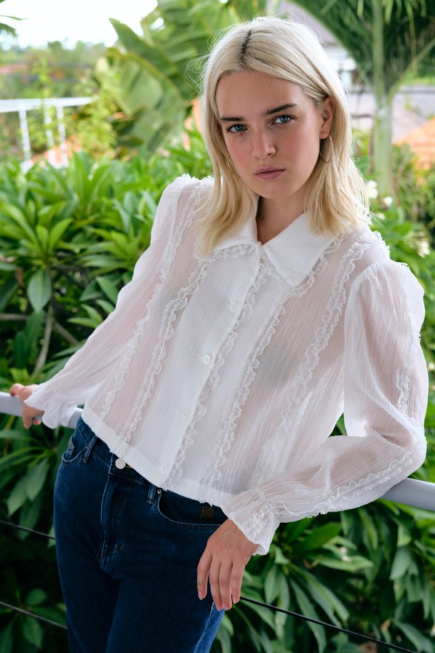 THE ASHLYNN - 블라우스 - FRENCH VOILE LACE BLOUSE