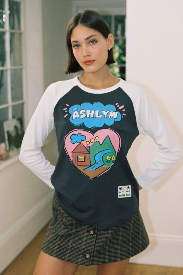 THE ASHLYNN - 긴소매 티셔츠 - NATURE PAM RAGLAN T SHIRT_CHARCOAL (2 SIZES)