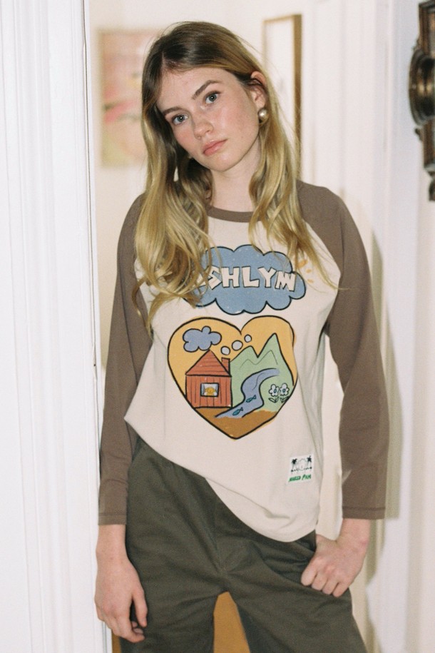 THE ASHLYNN - 긴소매 티셔츠 - NATURE PAM RAGLAN T SHIRT_BROWN (2 SIZES)