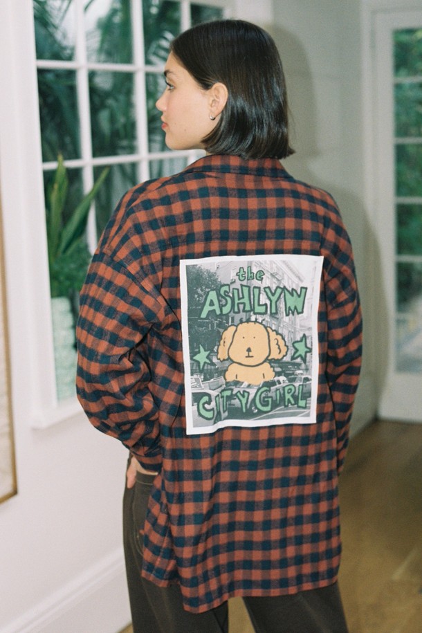 THE ASHLYNN - 셔츠 - CITY GIRL CHECK SHIRT_BRICK