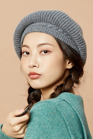 KNIT BERET_grey (woman)