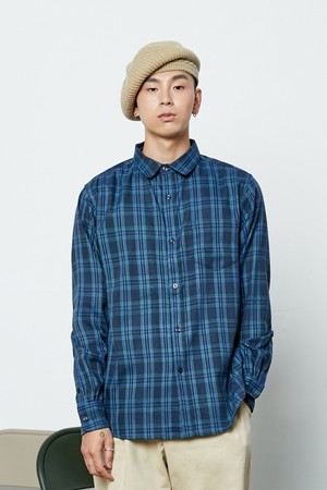 HIDDEN POCKET SHIRT_blue check (man)