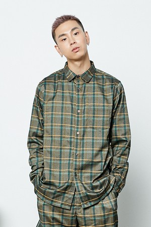 HIDDEN POCKET SHIRT_yellow check (man)