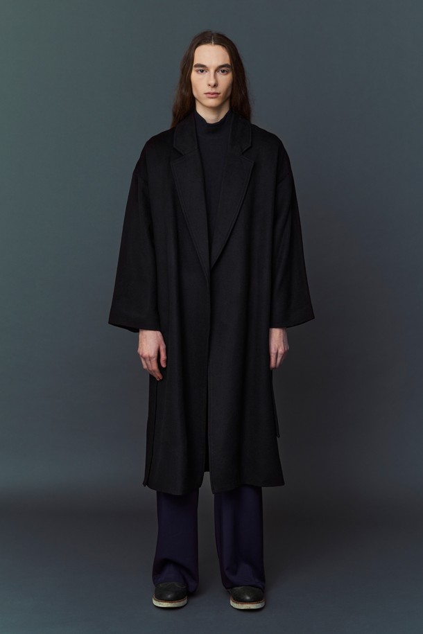 atempo - 코트 - WOOL ROBE COAT_Black