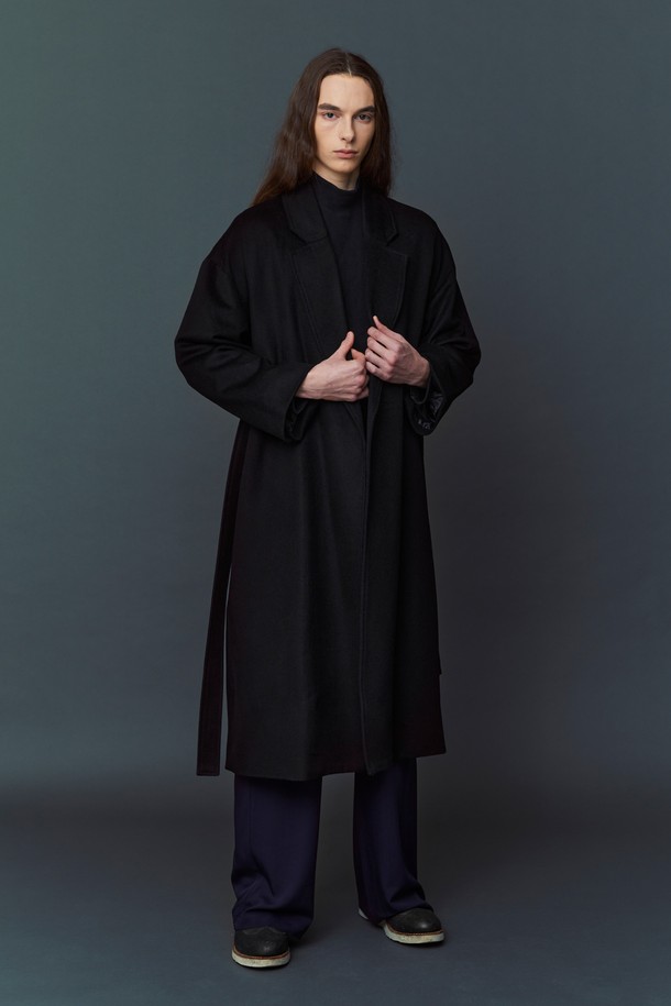 atempo - 코트 - WOOL ROBE COAT_Black