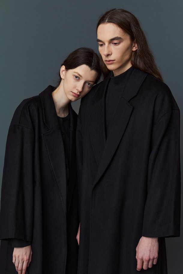 atempo - 코트 - WOOL ROBE COAT_Black