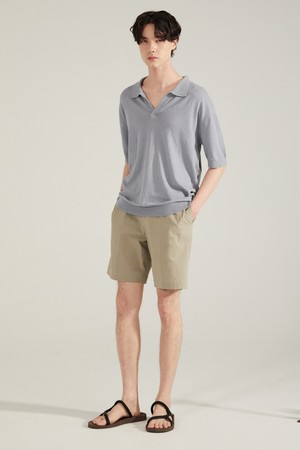 COTTON TUCK SHORT PANTS_Olive