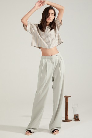 TWO TUCK WIDE PANTS_Grey