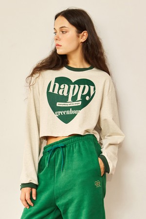 HEART CROP T-SHIRT_Melange