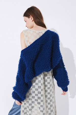 ALPACA MUFFLER BOLERO_Deep blue