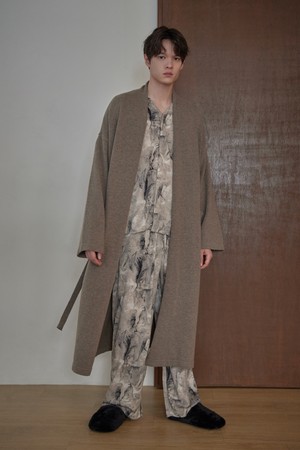 CASHMERE KNIT ROBE COAT_smoke beige (men)