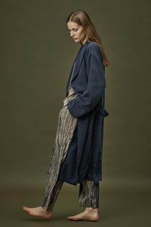 CLASSIC SUEDE LONG ROBE_navy (women)