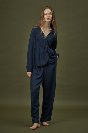 COZY ROUND PAJAMA SET_soft navy