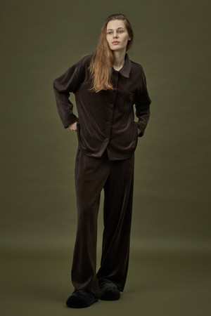 VELOUR PAJAMA SET_double brown (women)