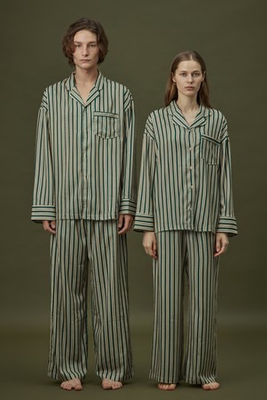 CLASSIC PAJAMA COUPLE  SET_day stripe