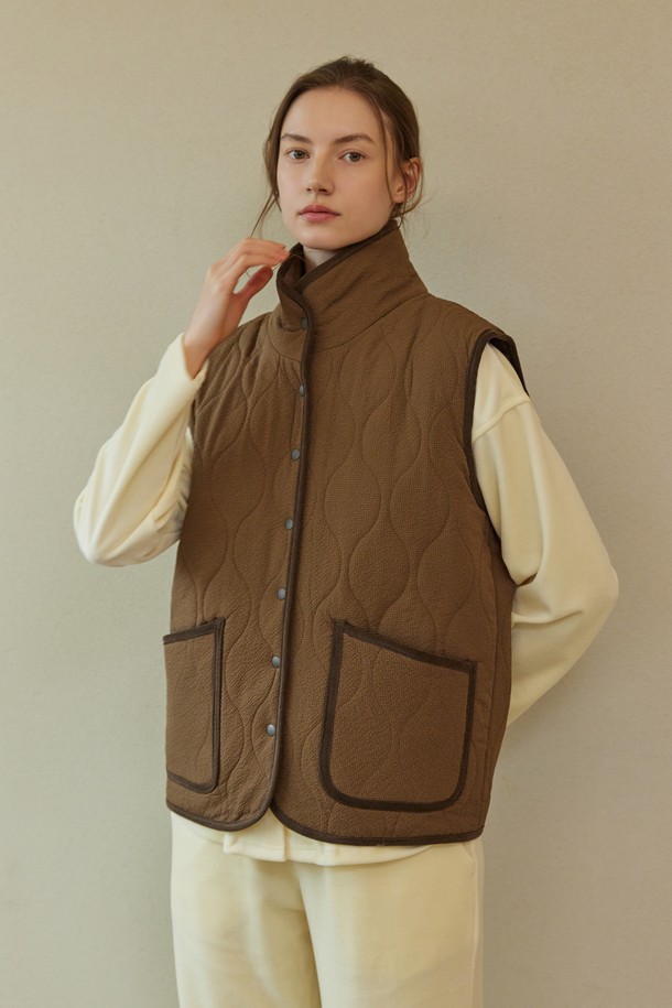 atempo - 패딩 - QUILTING PADDING VEST_brown (women)