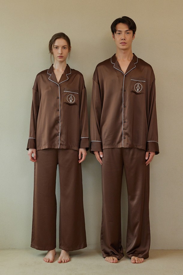 atempo - 언더웨어 - CLASSIC PAJAMA COUPLE SET_chocolate