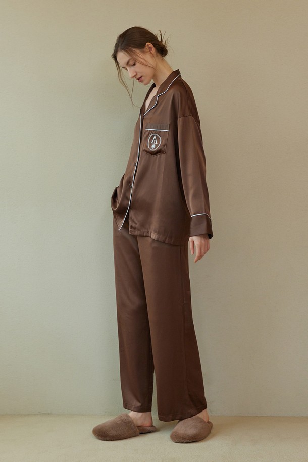 atempo - 홈웨어 - CLASSIC ROUND PAJAMA SET_chocolate