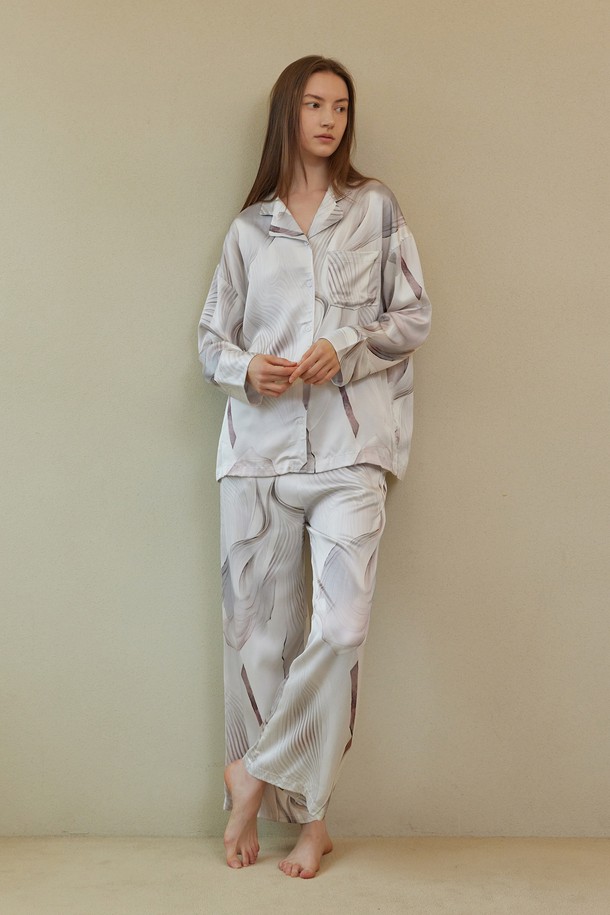 atempo - 홈웨어 - CLASSIC ROUND PAJAMA SET_gentle wave