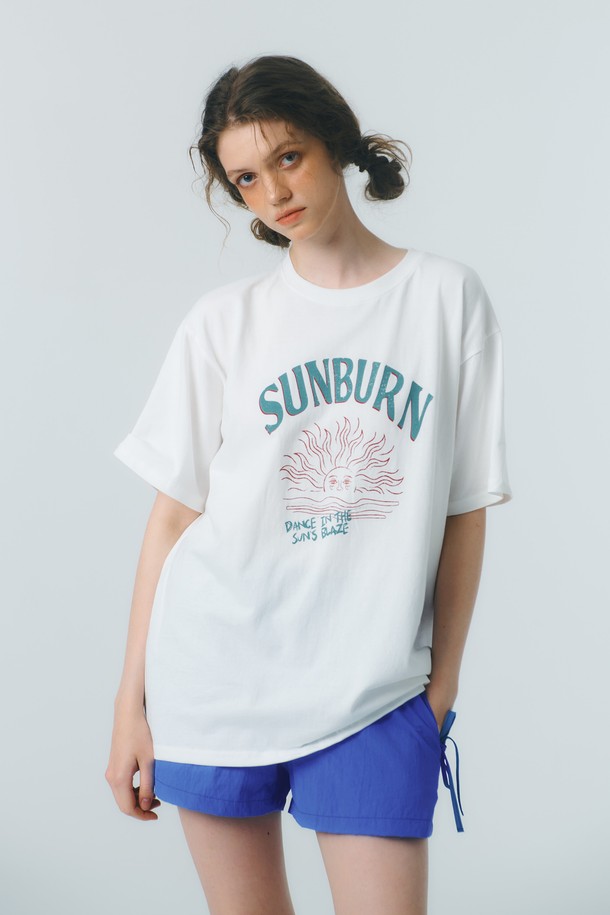 Quafe - 반소매 티셔츠 - SUNBURN VINTAGE T-SHIRT_white