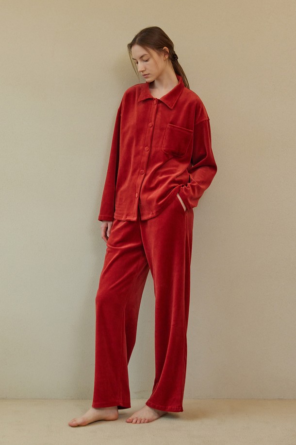 atempo - 홈웨어 - VELOUR PAJAMA SET_carmine red (women)