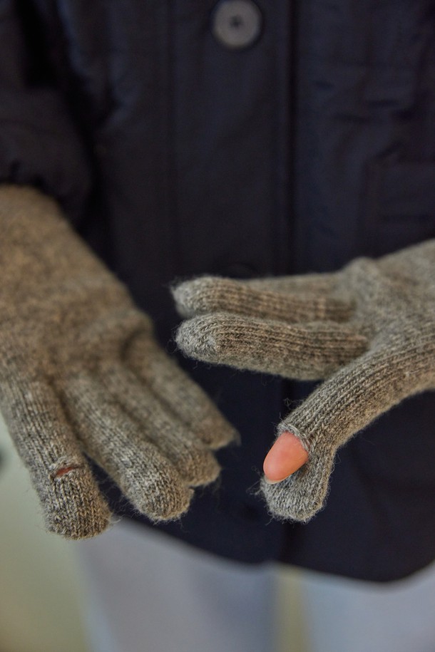 atempo - 홈웨어 - WOOL KNIT GLOVES_grey