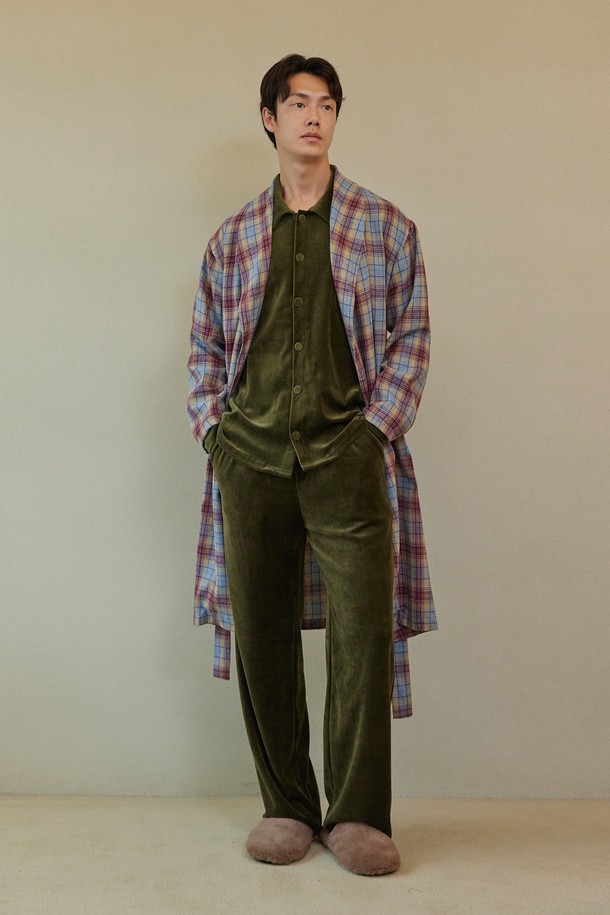 atempo - 언더웨어 - VELOUR PAJAMA SET_olive (men)