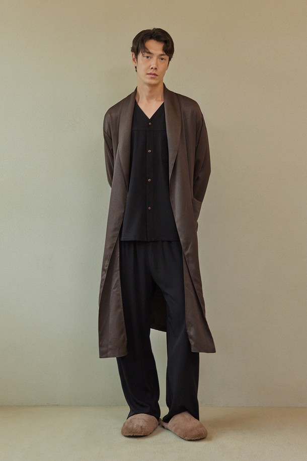 atempo - 가디건 - CLASSIC LONG ROBE_dark brown (men)